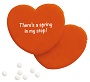 Heart mint dispenser with approx 8gr of mints. Heart mint dispenser with approx 8gr of mints.